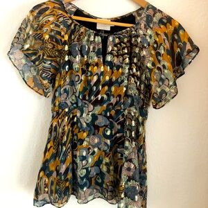 Anthropologie Silk Blouse with Good thread details